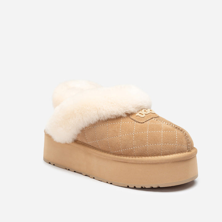 OZWEAR UGG Coquette Matelassé Logo Platform Slipper (Detachable Feature)