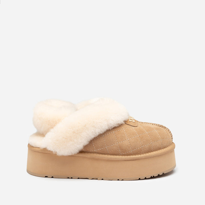 OZWEAR UGG Coquette Matelassé Logo Platform Slipper (Detachable Feature)