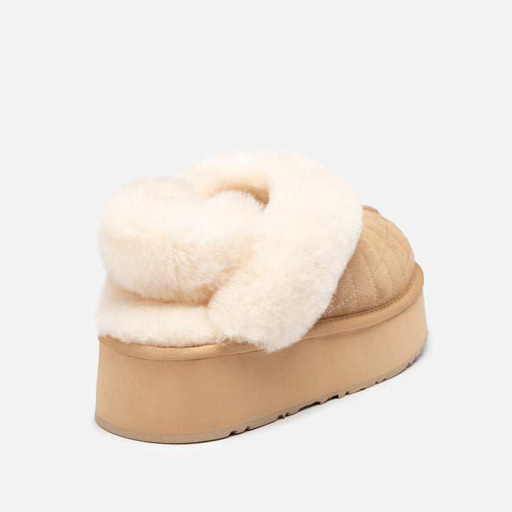 OZWEAR UGG Coquette Matelassé Logo Platform Slipper (Detachable Feature)