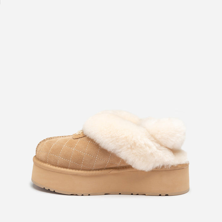 OZWEAR UGG Coquette Matelassé Logo Platform Slipper (Detachable Feature)