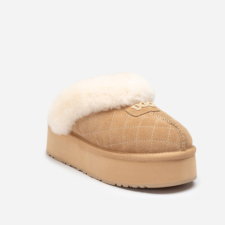 OZWEAR UGG Coquette Matelassé Logo Platform Slipper (Detachable Feature)