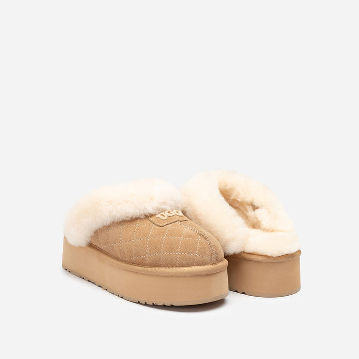OZWEAR UGG Coquette Matelassé Logo Platform Slipper (Detachable Feature)