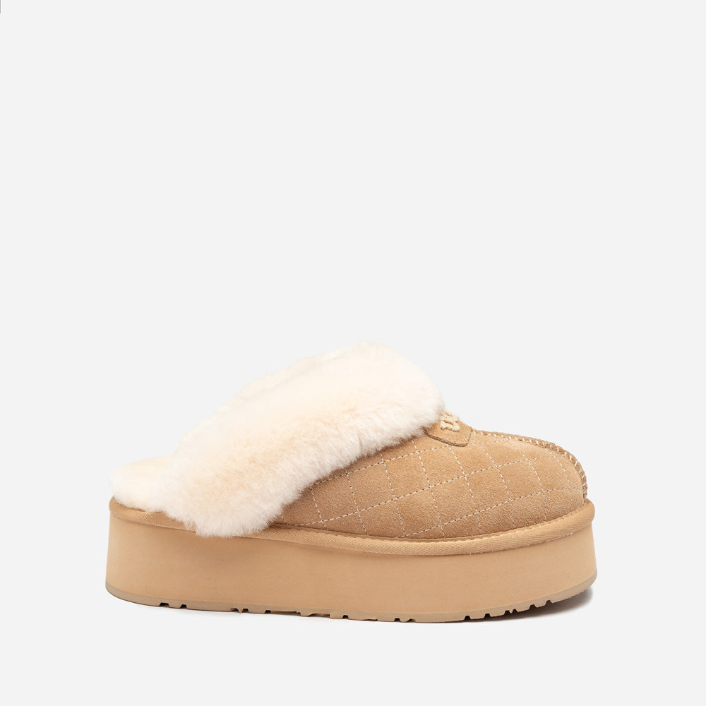 OZWEAR UGG Coquette Matelassé Logo Platform Slipper (Detachable Feature)
