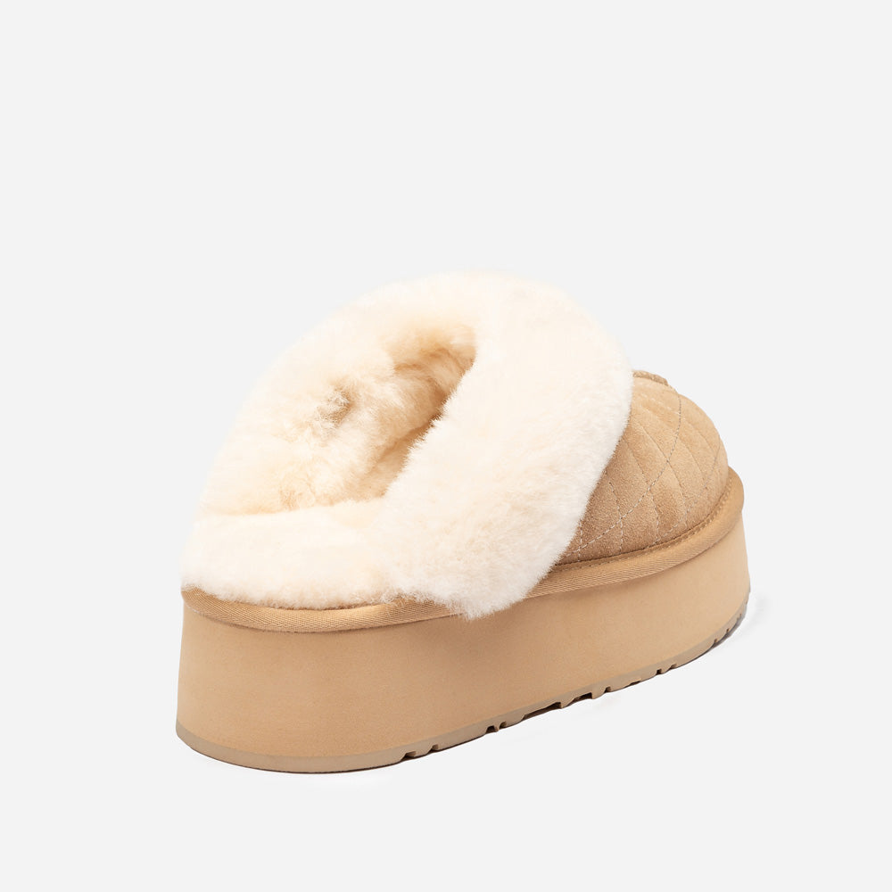 OZWEAR UGG Coquette Matelassé Logo Platform Slipper (Detachable Feature)