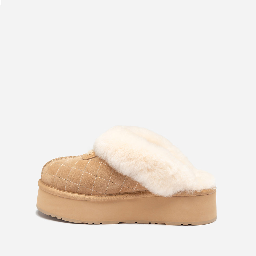 OZWEAR UGG Coquette Matelassé Logo Platform Slipper (Detachable Feature)