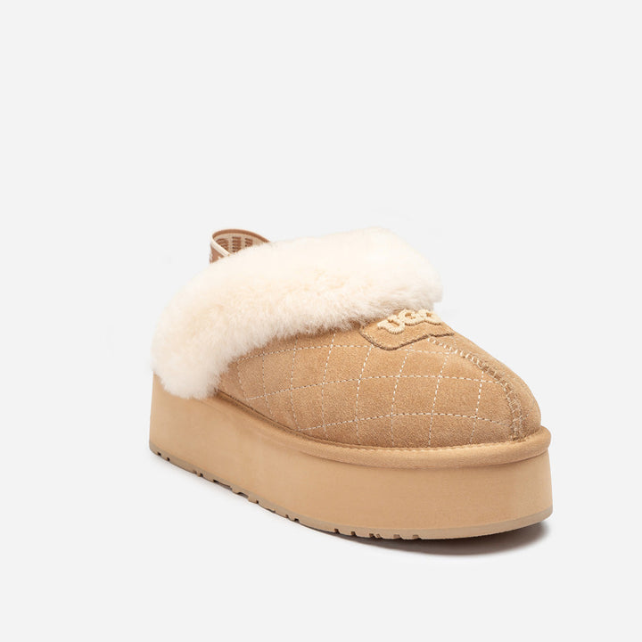 OZWEAR UGG Coquette Matelassé Logo Platform Slipper (Detachable Feature)