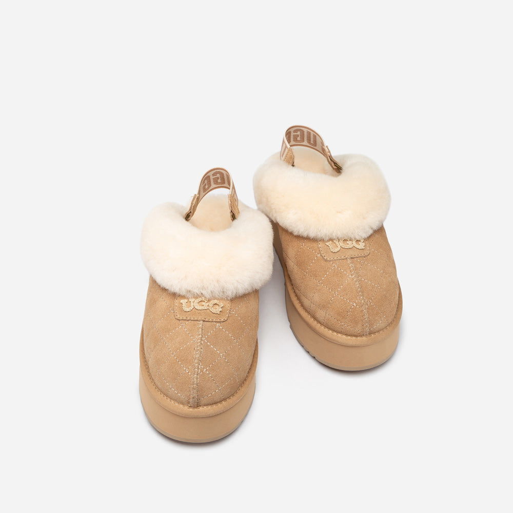 OZWEAR UGG Coquette Matelassé Logo Platform Slipper (Detachable Feature)