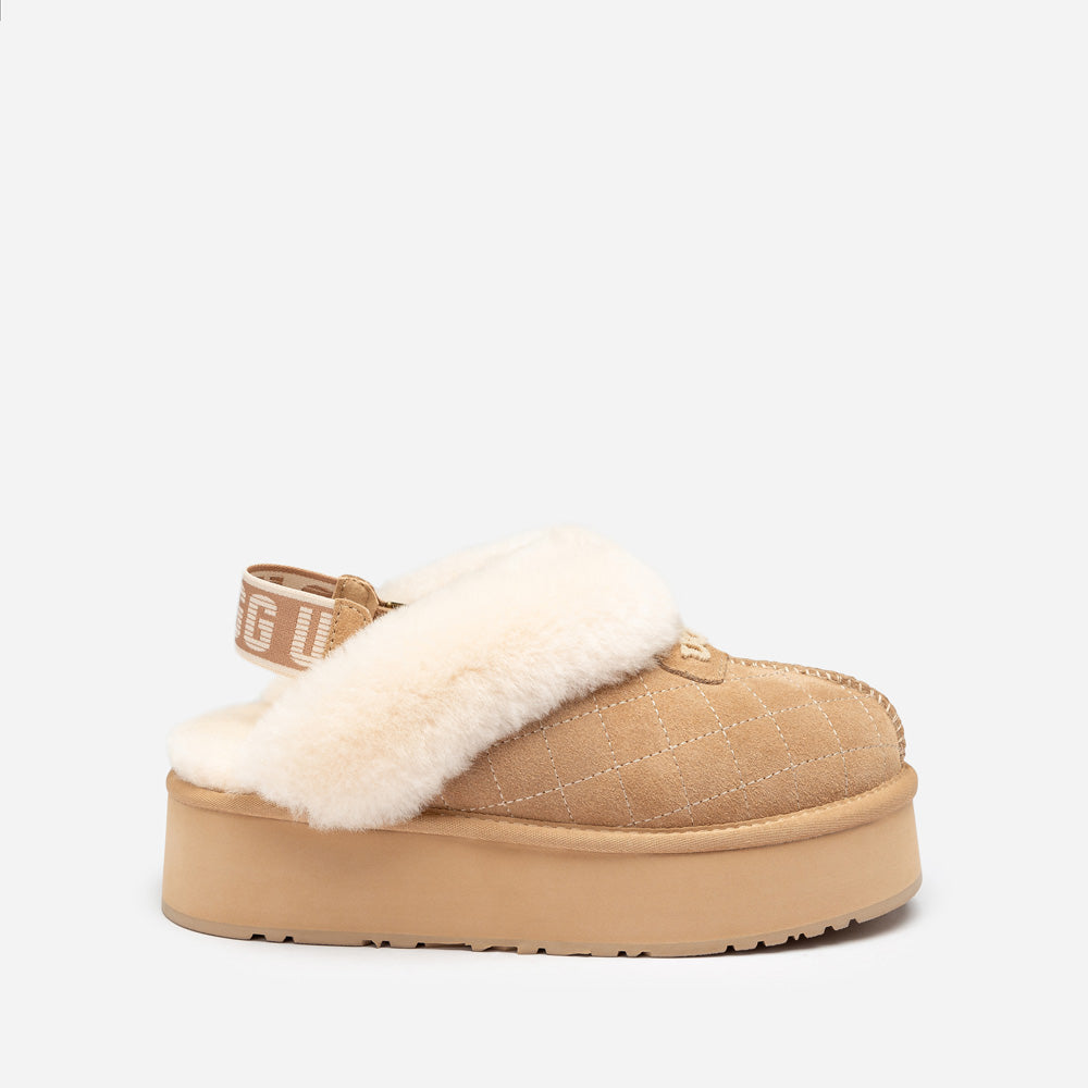 OZWEAR UGG Coquette Matelassé Logo Platform Slipper (Detachable Feature)