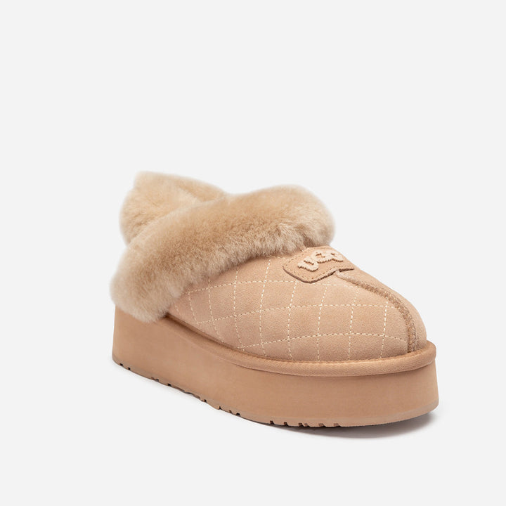 OZWEAR UGG Coquette Matelassé Logo Platform Slipper (Detachable Feature)
