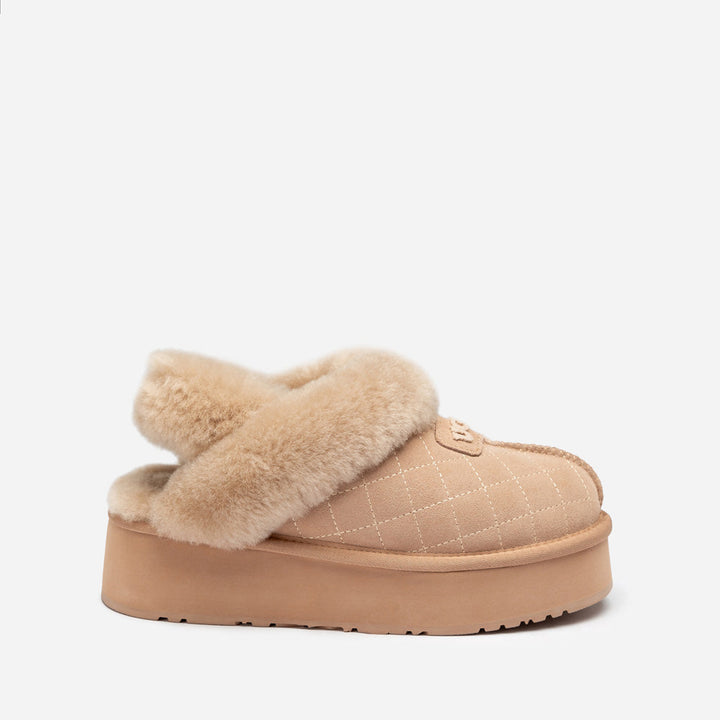 OZWEAR UGG Coquette Matelassé Logo Platform Slipper (Detachable Feature)