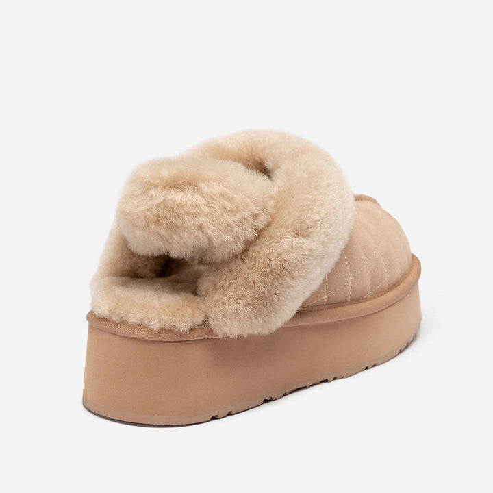 OZWEAR UGG Coquette Matelassé Logo Platform Slipper (Detachable Feature)