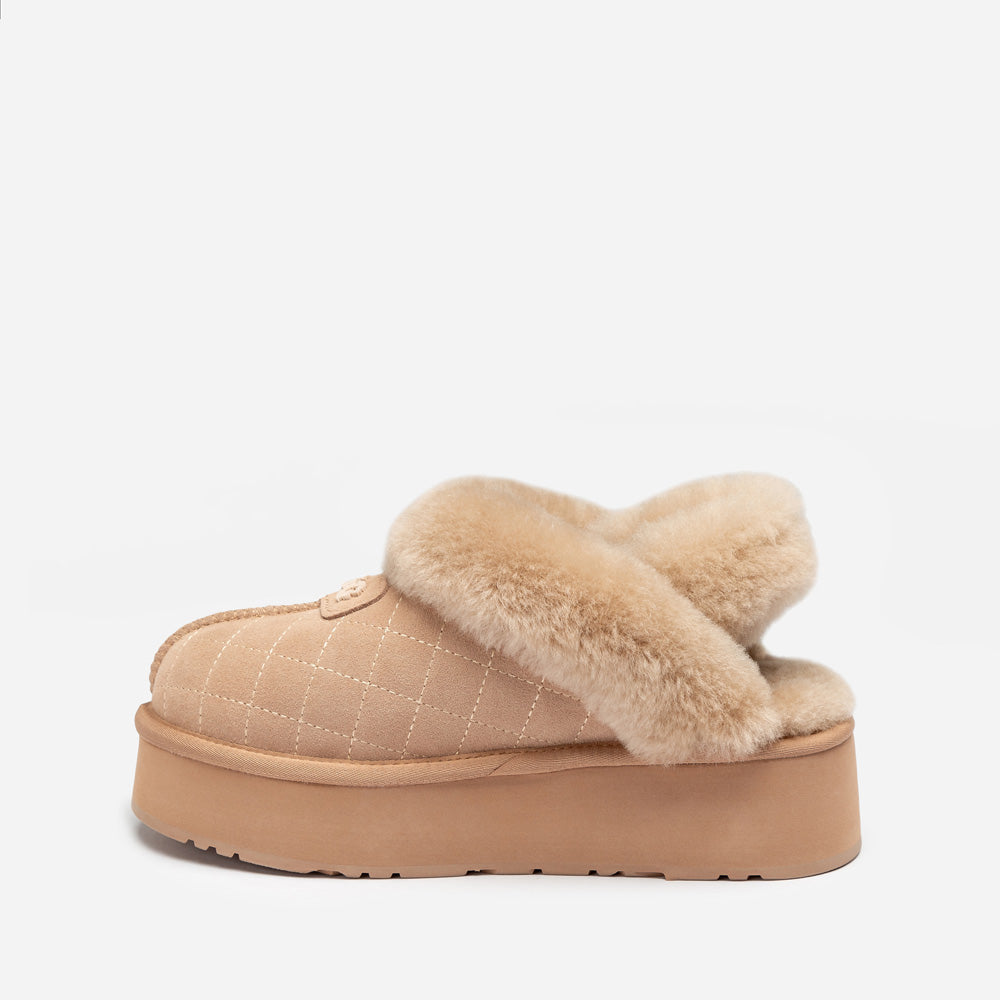 OZWEAR UGG Coquette Matelassé Logo Platform Slipper (Detachable Feature)