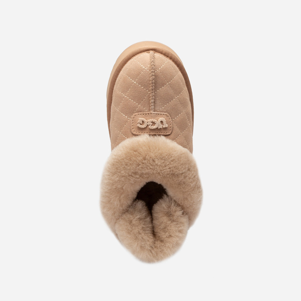 OZWEAR UGG Coquette Matelassé Logo Platform Slipper (Detachable Feature)