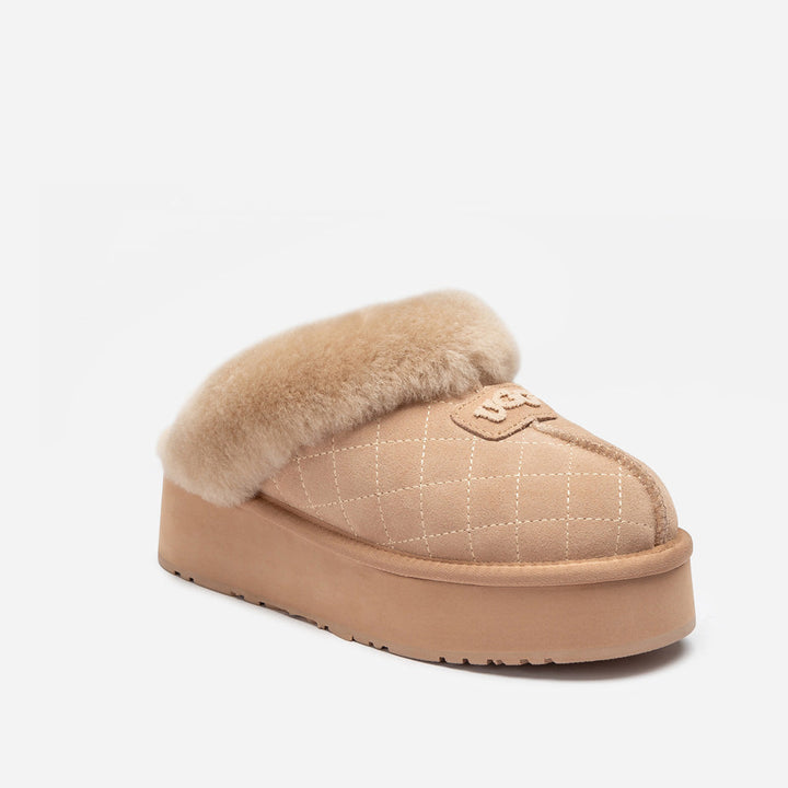 OZWEAR UGG Coquette Matelassé Logo Platform Slipper (Detachable Feature)