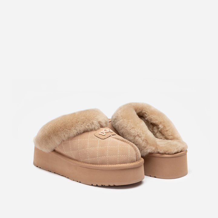 OZWEAR UGG Coquette Matelassé Logo Platform Slipper (Detachable Feature)