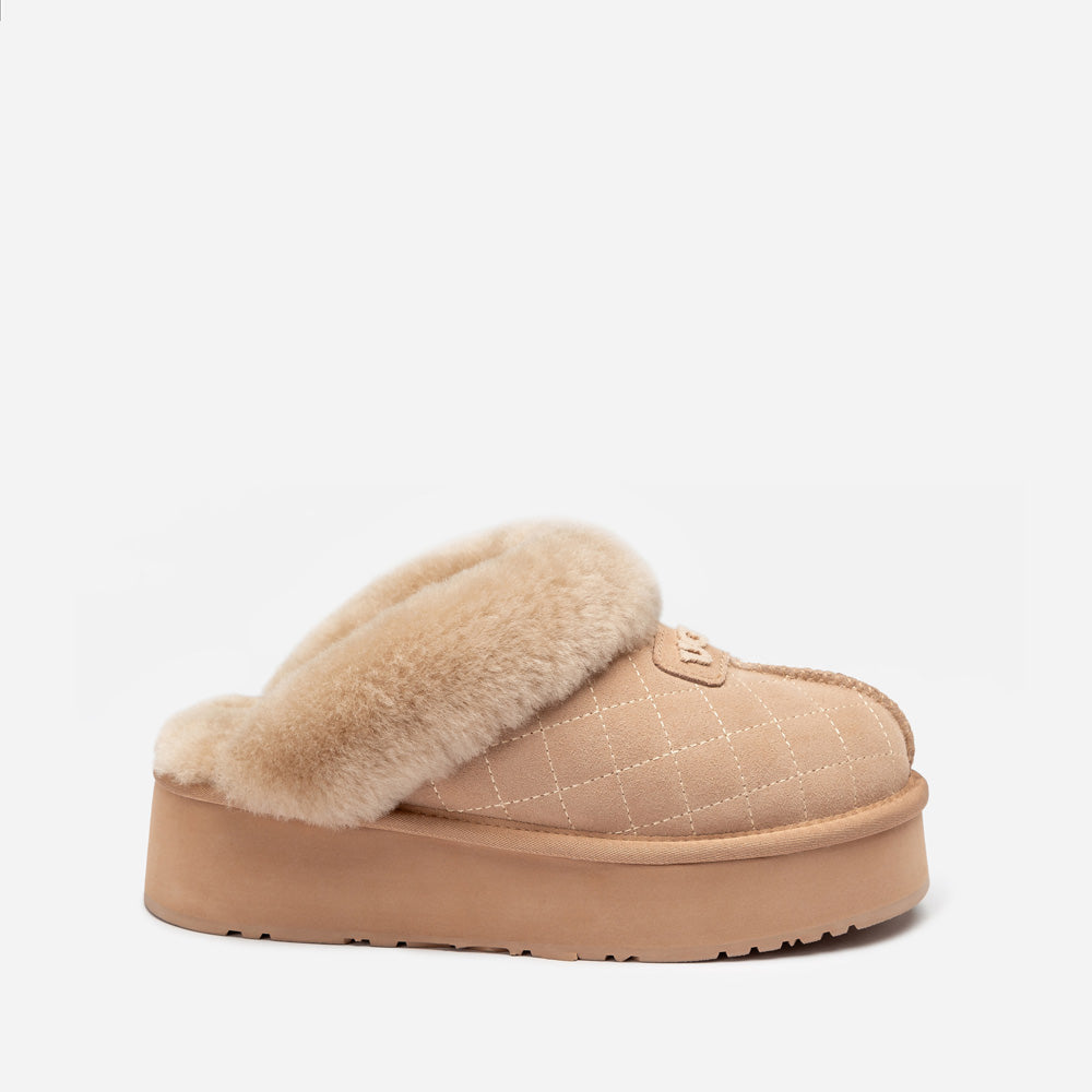 OZWEAR UGG Coquette Matelassé Logo Platform Slipper (Detachable Feature)