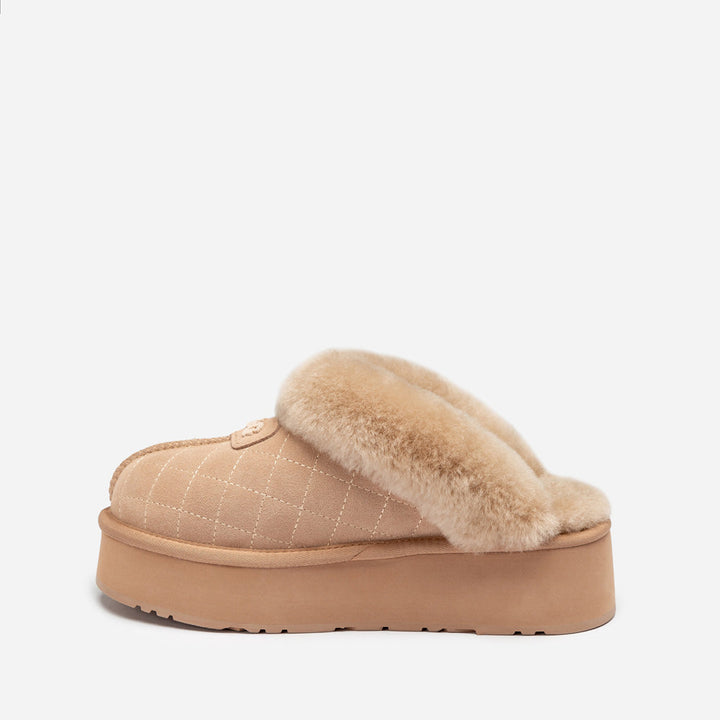 OZWEAR UGG Coquette Matelassé Logo Platform Slipper (Detachable Feature)