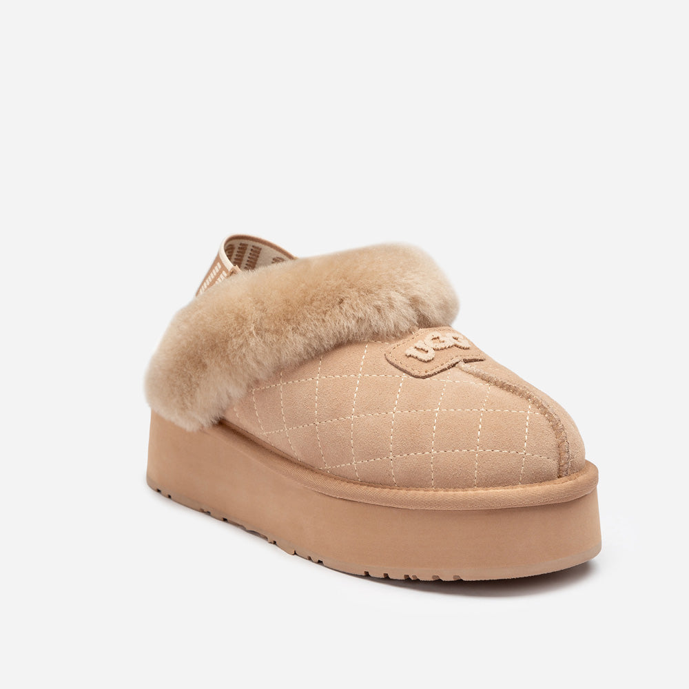 OZWEAR UGG Coquette Matelassé Logo Platform Slipper (Detachable Feature)
