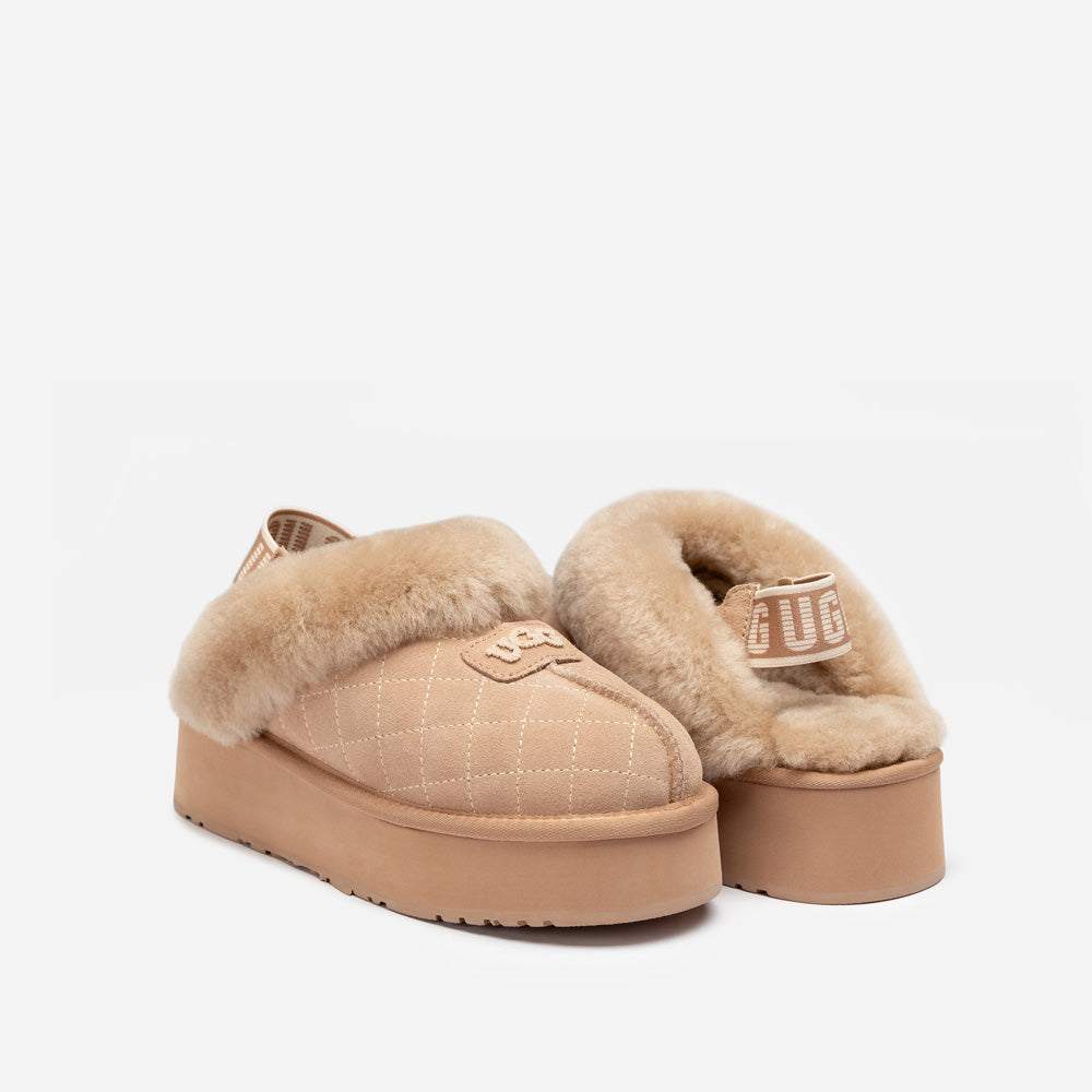 OZWEAR UGG Coquette Matelassé Logo Platform Slipper (Detachable Feature)