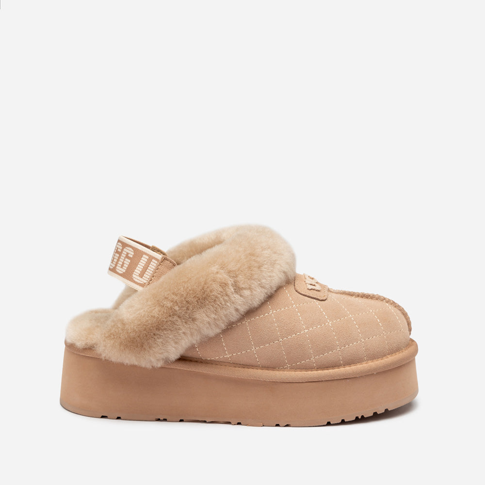 OZWEAR UGG Coquette Matelassé Logo Platform Slipper (Detachable Feature)