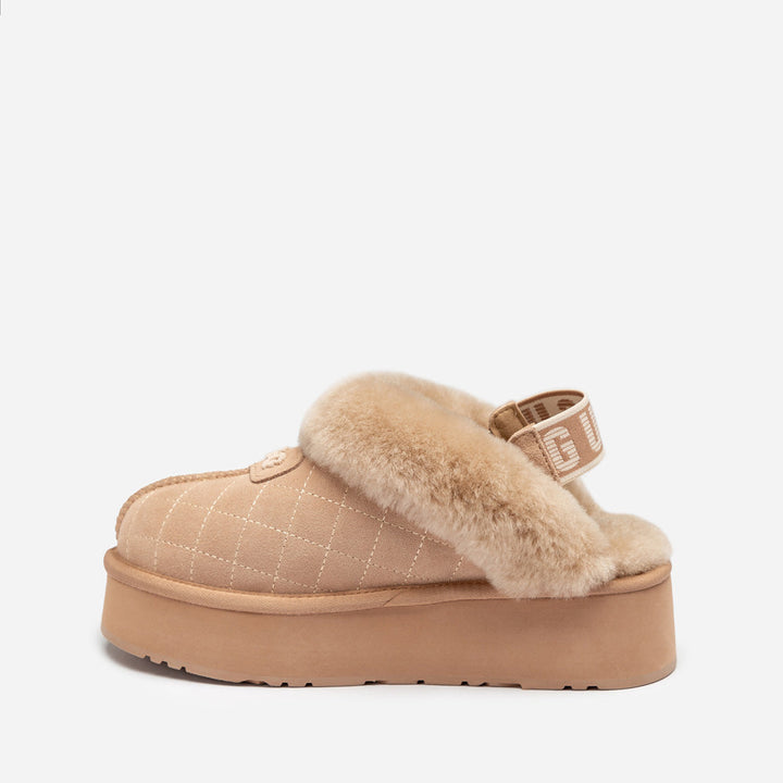 OZWEAR UGG Coquette Matelassé Logo Platform Slipper (Detachable Feature)