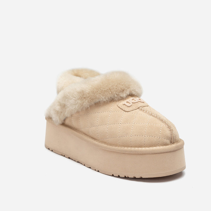 OZWEAR UGG Coquette Matelassé Logo Platform Slipper (Detachable Feature)