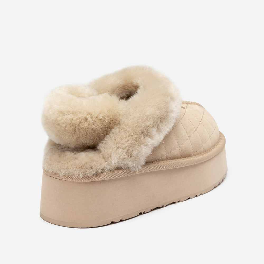 OZWEAR UGG Coquette Matelassé Logo Platform Slipper (Detachable Feature)
