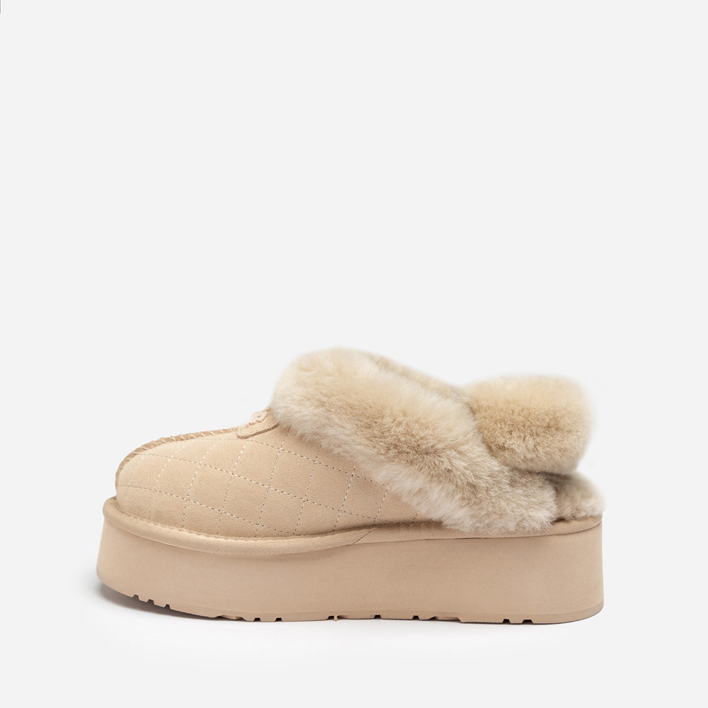 OZWEAR UGG Coquette Matelassé Logo Platform Slipper (Detachable Feature)