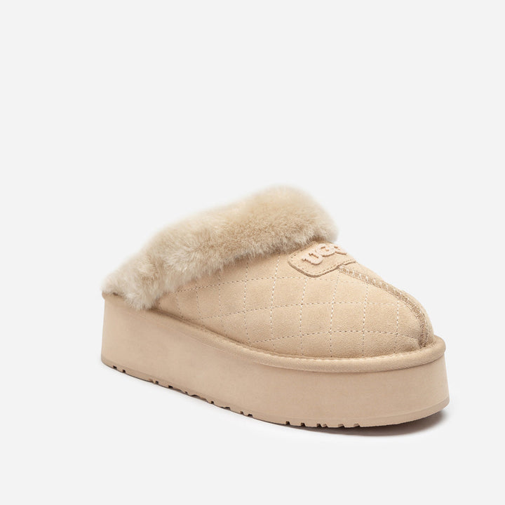 OZWEAR UGG Coquette Matelassé Logo Platform Slipper (Detachable Feature)