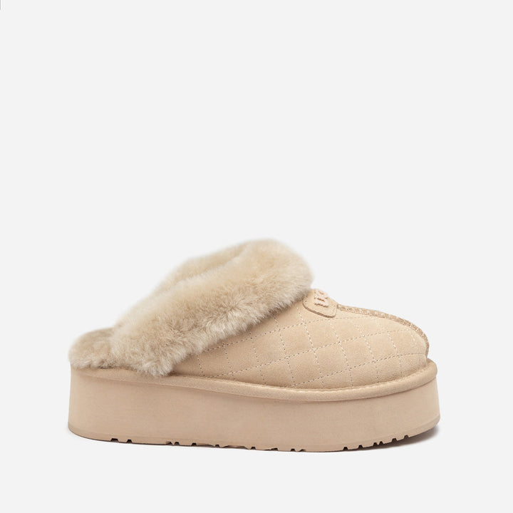OZWEAR UGG Coquette Matelassé Logo Platform Slipper (Detachable Feature)