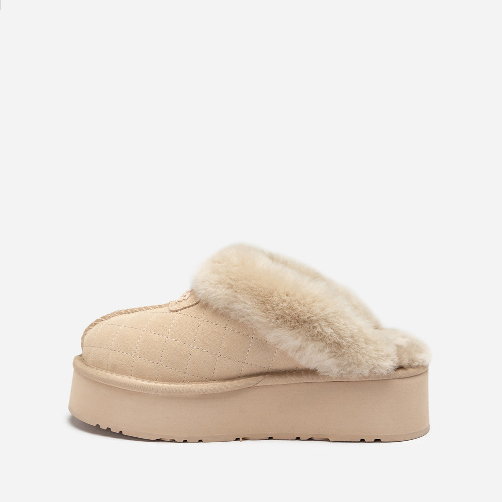 OZWEAR UGG Coquette Matelassé Logo Platform Slipper (Detachable Feature)