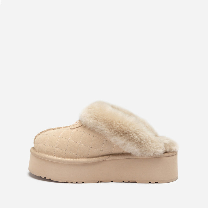 OZWEAR UGG Coquette Matelassé Logo Platform Slipper (Detachable Feature)