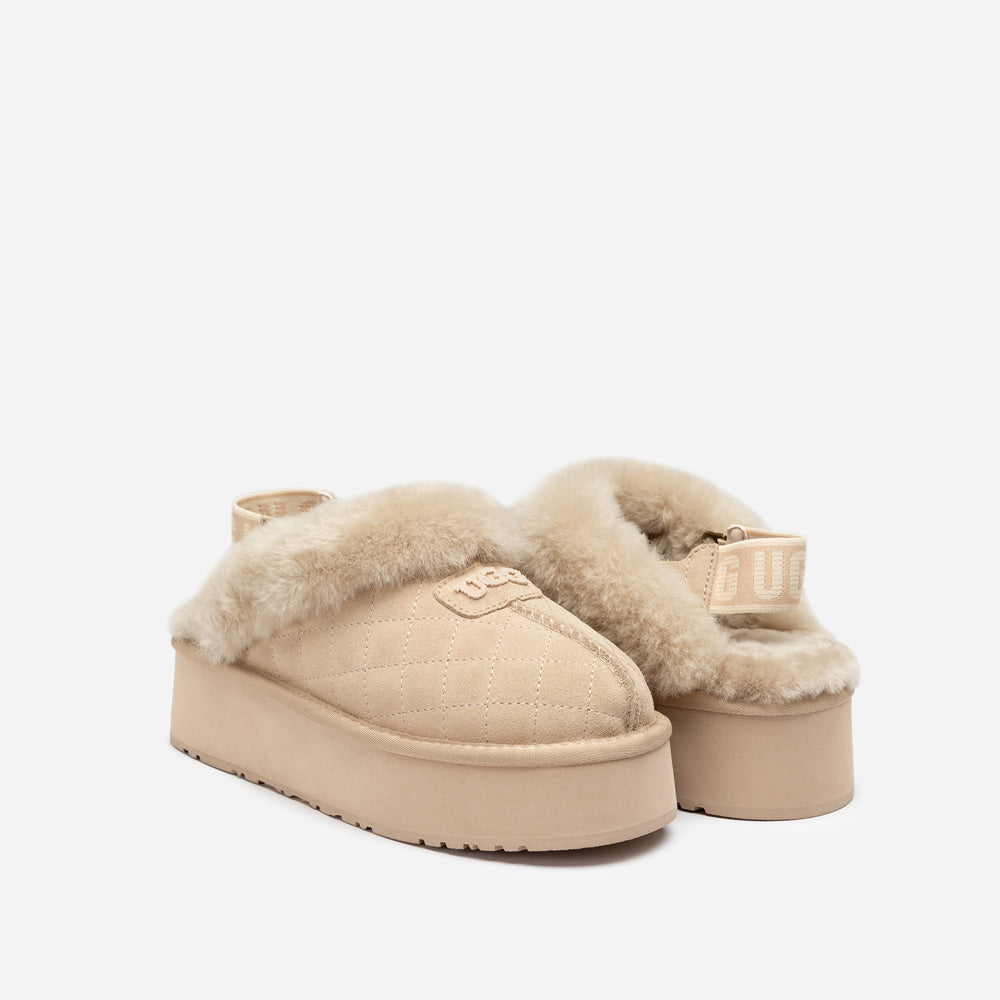 OZWEAR UGG Coquette Matelassé Logo Platform Slipper (Detachable Feature)