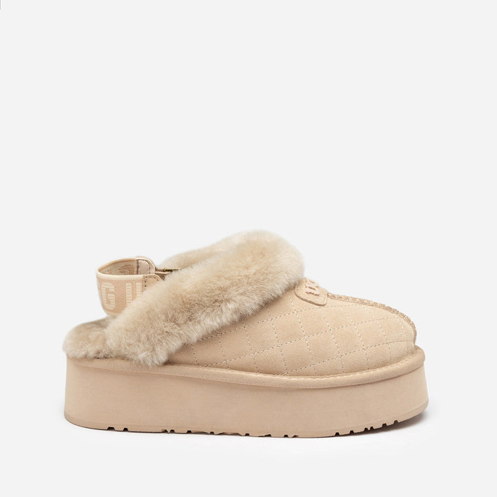 OZWEAR UGG Coquette Matelassé Logo Platform Slipper (Detachable Feature)