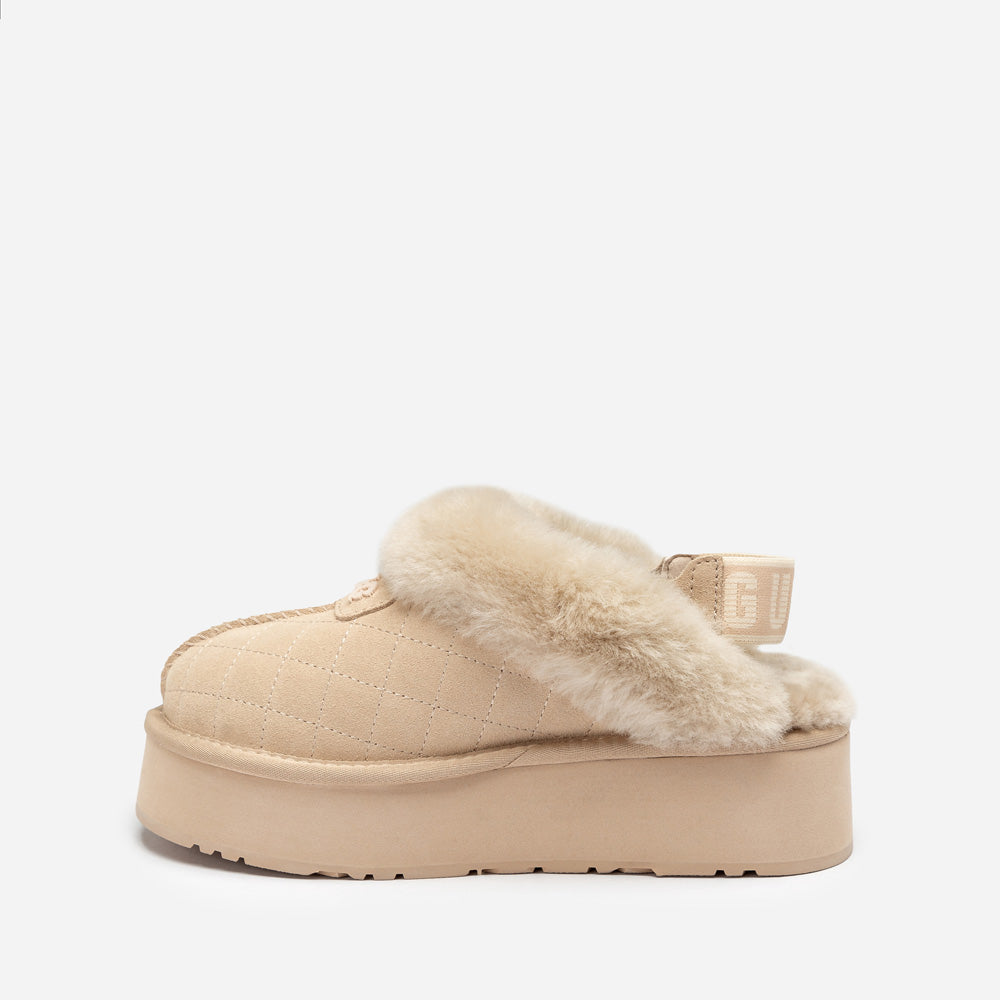 OZWEAR UGG Coquette Matelassé Logo Platform Slipper (Detachable Feature)