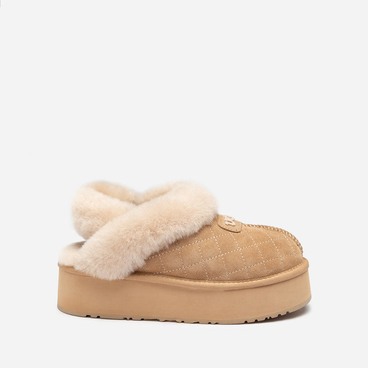 OZWEAR UGG Coquette Matelassé Logo Platform Slipper (Detachable Feature)