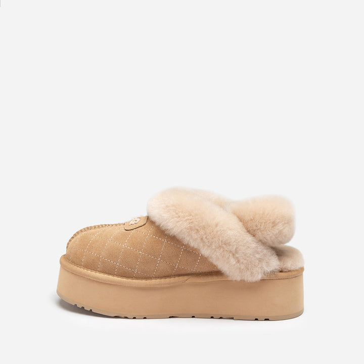 OZWEAR UGG Coquette Matelassé Logo Platform Slipper (Detachable Feature)