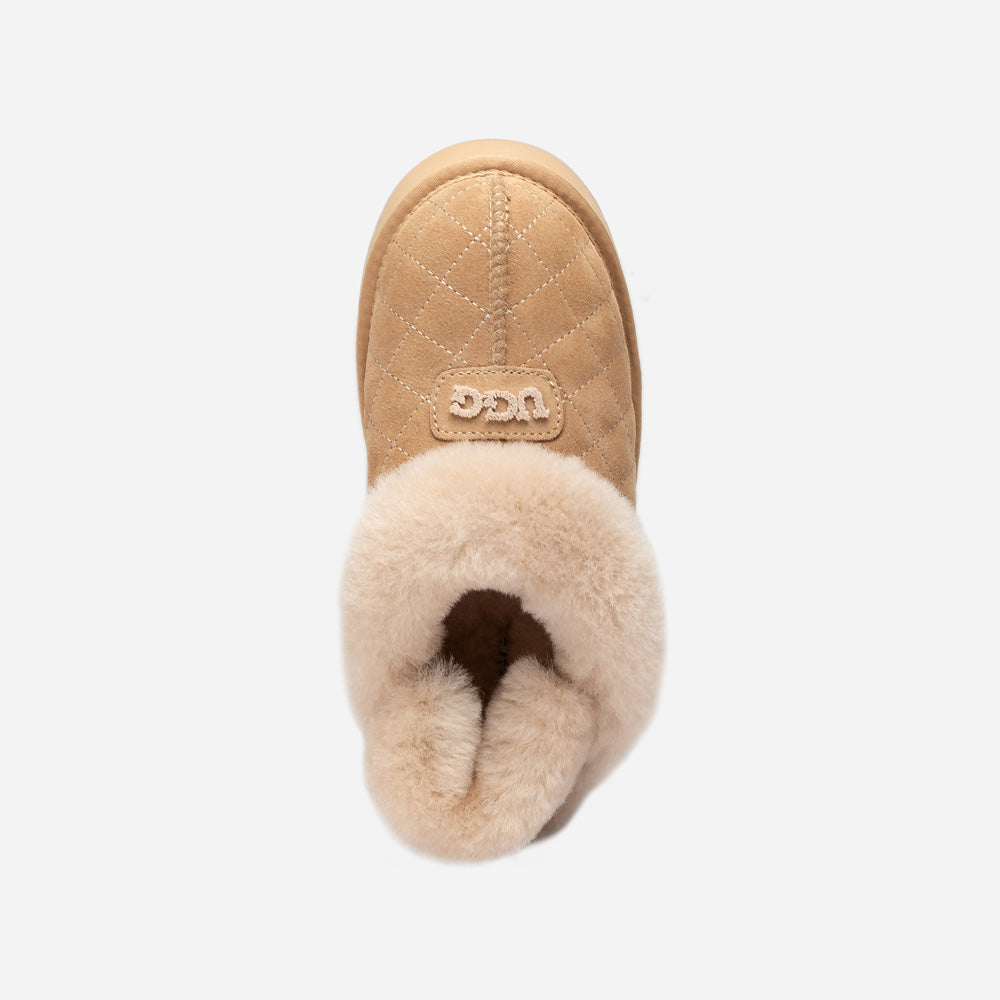 OZWEAR UGG Coquette Matelassé Logo Platform Slipper (Detachable Feature)