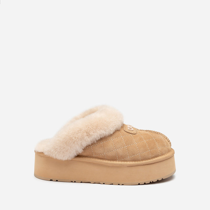 OZWEAR UGG Coquette Matelassé Logo Platform Slipper (Detachable Feature)