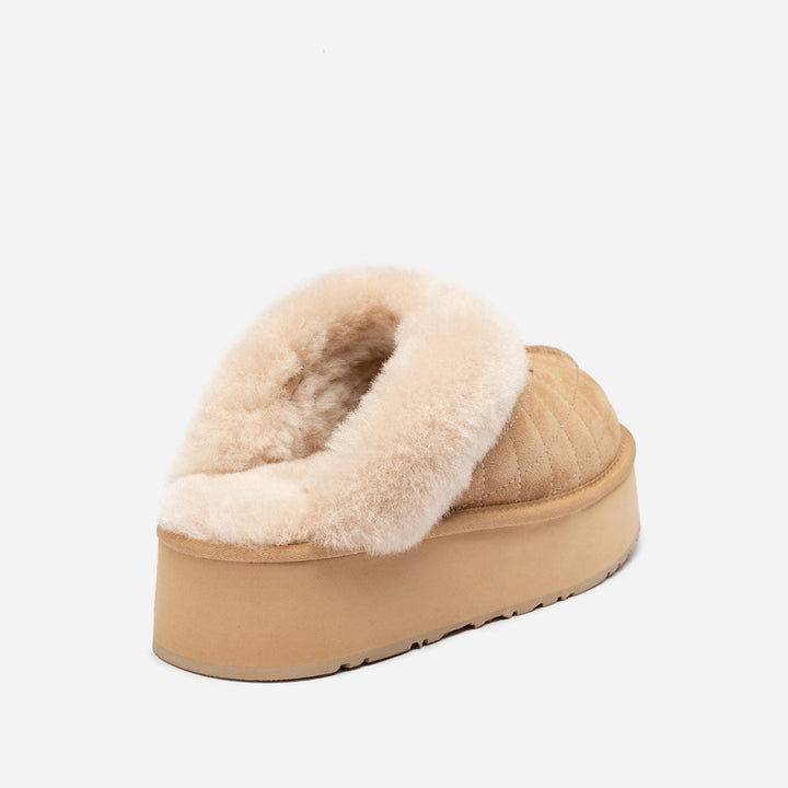 OZWEAR UGG Coquette Matelassé Logo Platform Slipper (Detachable Feature)