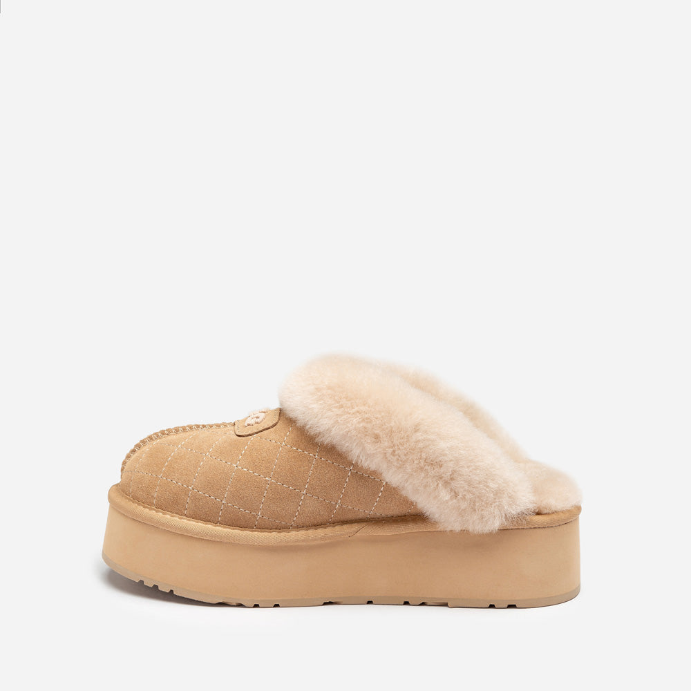 OZWEAR UGG Coquette Matelassé Logo Platform Slipper (Detachable Feature)