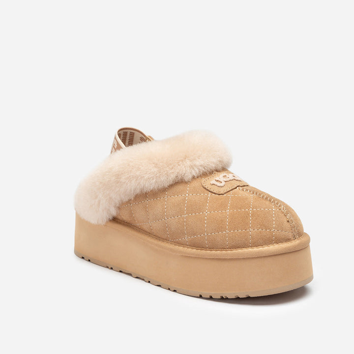 OZWEAR UGG Coquette Matelassé Logo Platform Slipper (Detachable Feature)