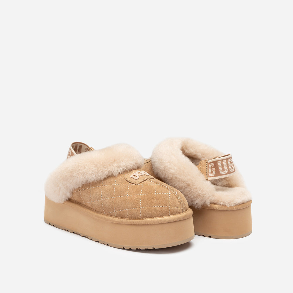 OZWEAR UGG Coquette Matelassé Logo Platform Slipper (Detachable Feature)