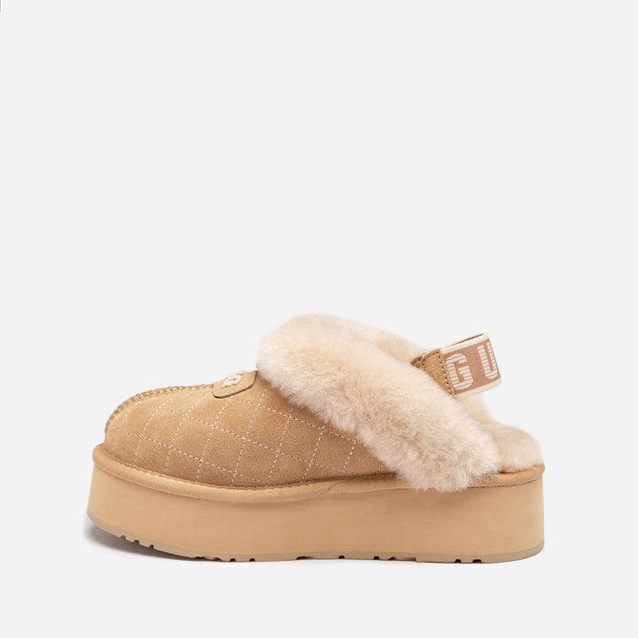 OZWEAR UGG Coquette Matelassé Logo Platform Slipper (Detachable Feature)