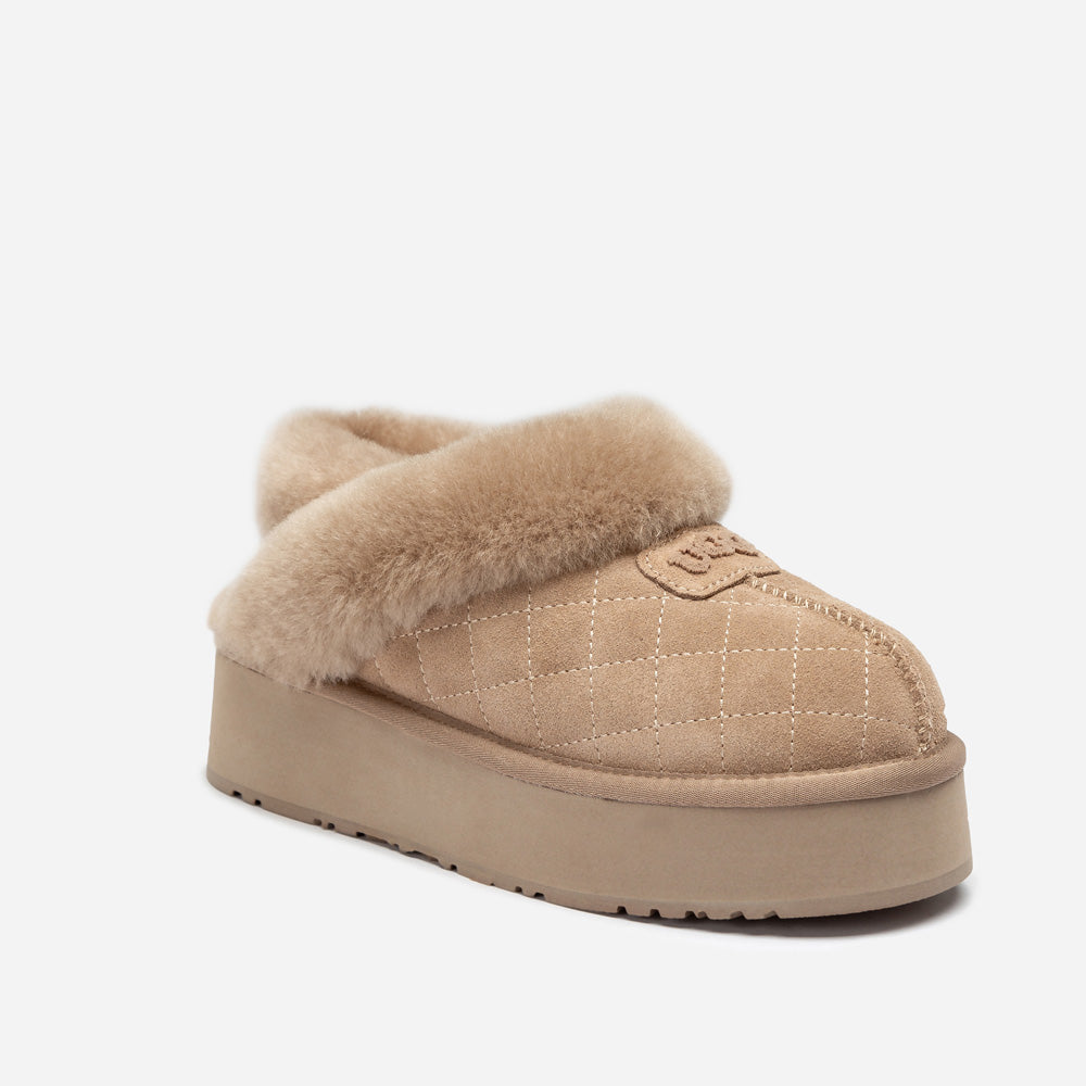 OZWEAR UGG Coquette Matelassé Logo Platform Slipper (Detachable Feature)