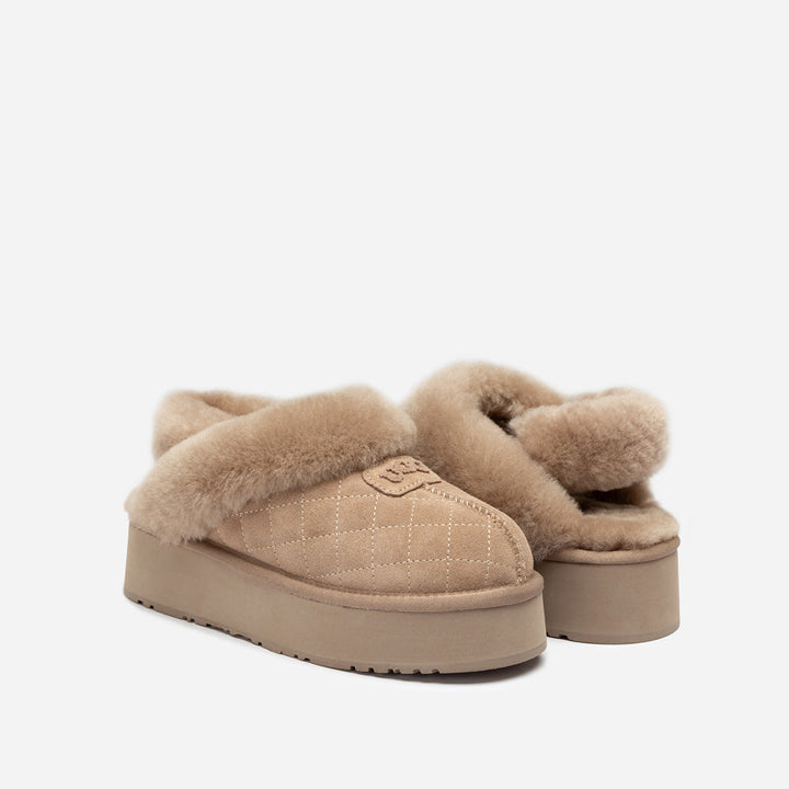 OZWEAR UGG Coquette Matelassé Logo Platform Slipper (Detachable Feature)