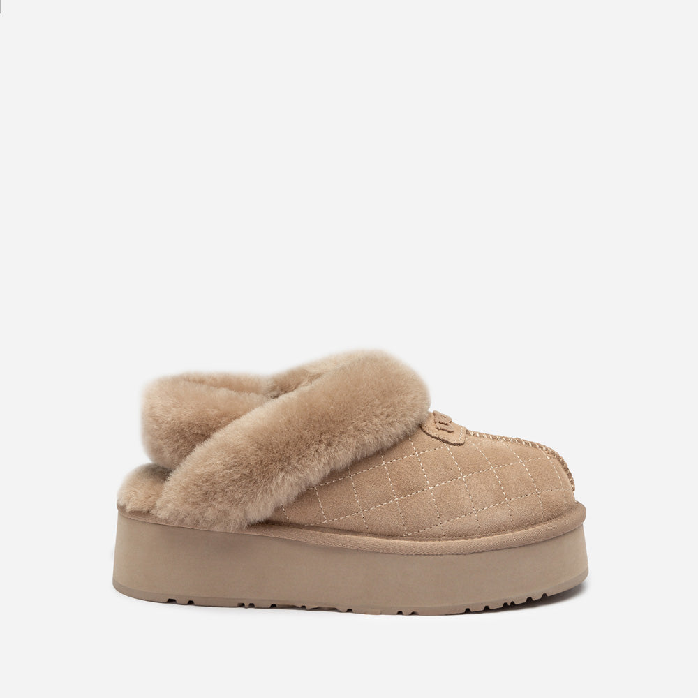OZWEAR UGG Coquette Matelassé Logo Platform Slipper (Detachable Feature)