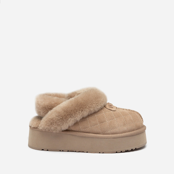 OZWEAR UGG Coquette Matelassé Logo Platform Slipper (Detachable Feature)