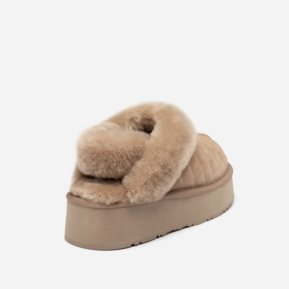 OZWEAR UGG Coquette Matelassé Logo Platform Slipper (Detachable Feature)