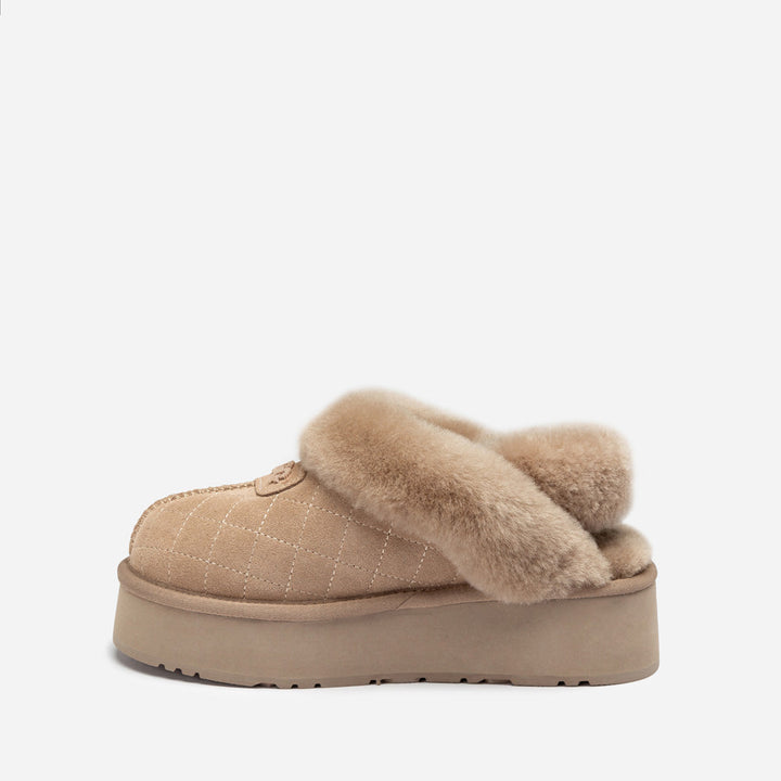 OZWEAR UGG Coquette Matelassé Logo Platform Slipper (Detachable Feature)